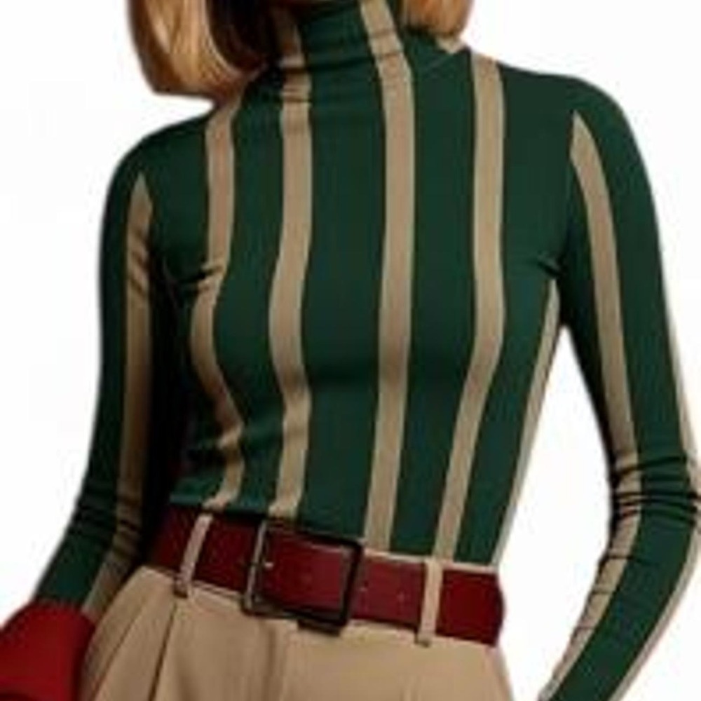 UOOZEE Women's Chic Slim-Fit Long Sleeve Turtleneck Top